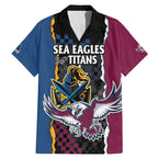 Titans and Manly Eagle Family Matching Mermaid Dress and Hawaiian Shirt Rugby Together Sporty Style