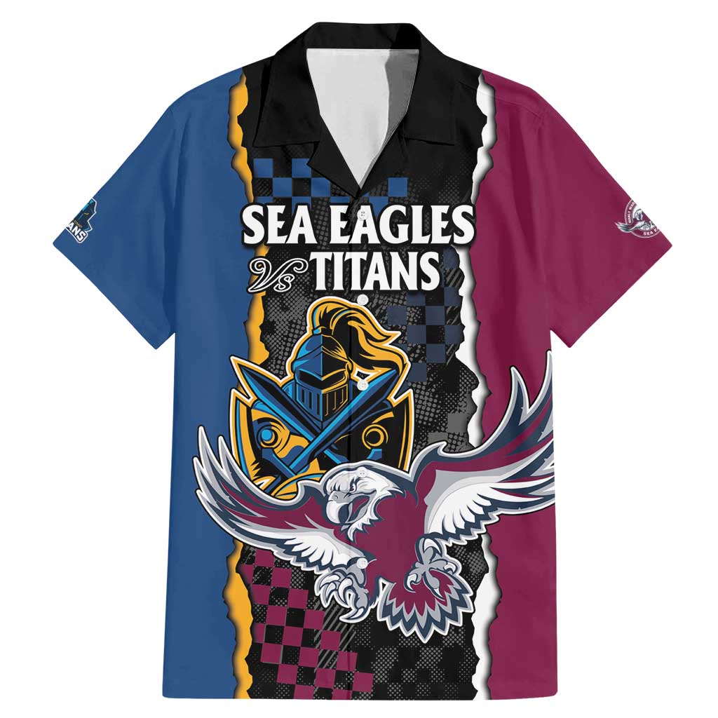 Titans and Manly Eagle Family Matching Mermaid Dress and Hawaiian Shirt Rugby Together Sporty Style
