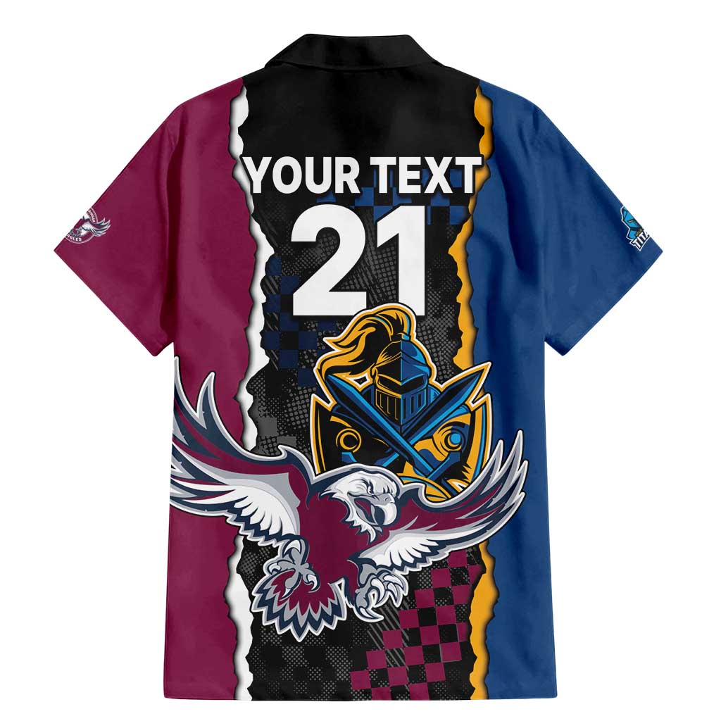 Titans and Manly Eagle Family Matching Mermaid Dress and Hawaiian Shirt Rugby Together Sporty Style