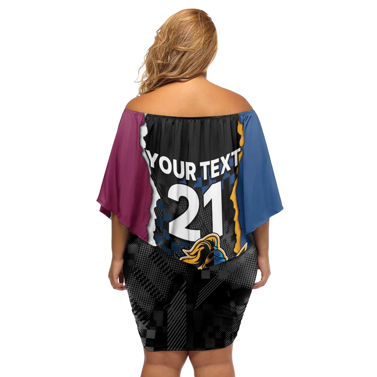 Titans and Manly Eagle Family Matching Off Shoulder Short Dress and Hawaiian Shirt Rugby Together Sporty Style