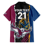 Titans and Manly Eagle Family Matching Short Sleeve Bodycon Dress and Hawaiian Shirt Rugby Together Sporty Style