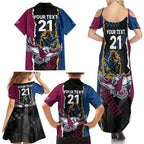 Titans and Manly Eagle Family Matching Summer Maxi Dress and Hawaiian Shirt Rugby Together Sporty Style