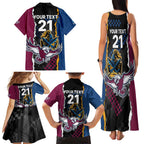 Titans and Manly Eagle Family Matching Tank Maxi Dress and Hawaiian Shirt Rugby Together Sporty Style
