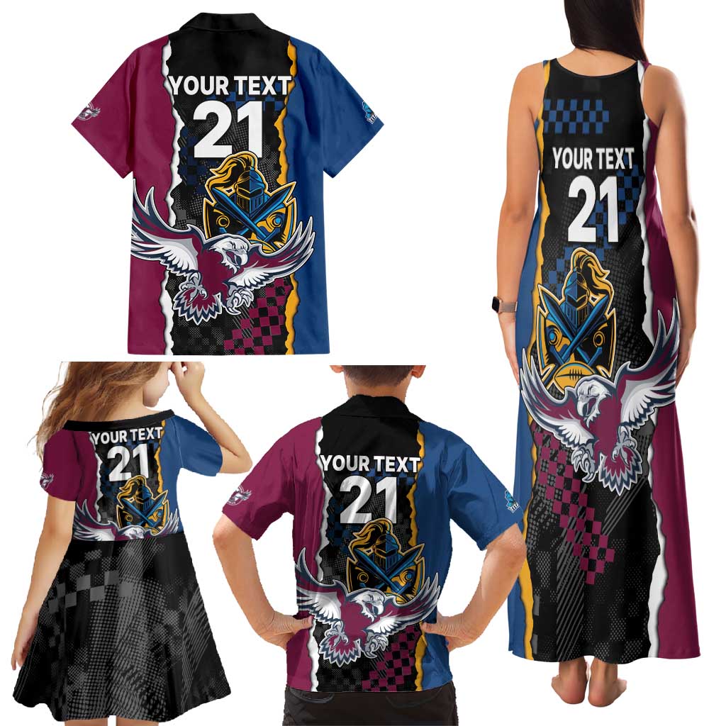Titans and Manly Eagle Family Matching Tank Maxi Dress and Hawaiian Shirt Rugby Together Sporty Style