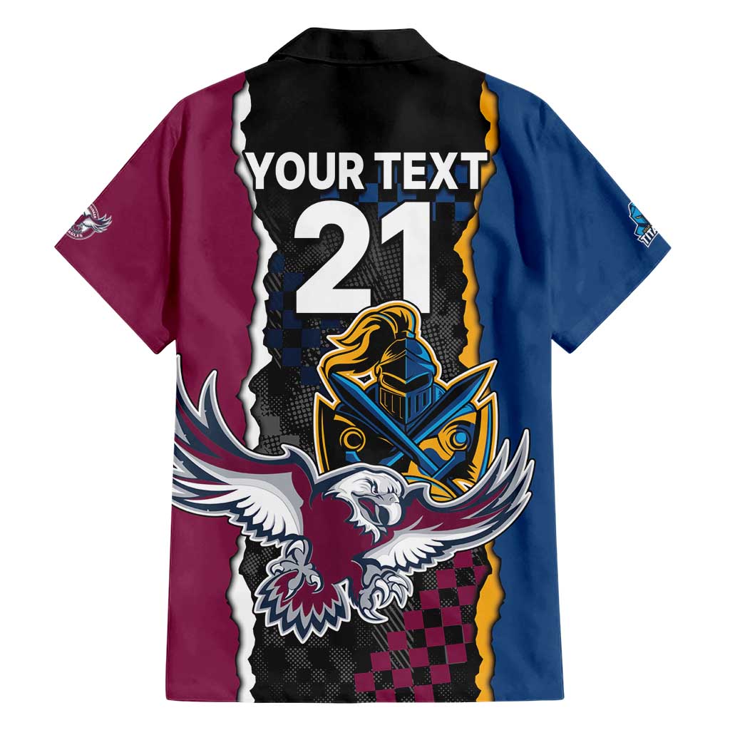 Titans and Manly Eagle Hawaiian Shirt Rugby Together Sporty Style