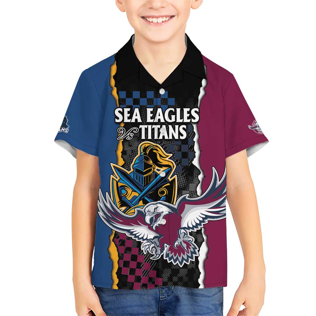 Titans and Manly Eagle Hawaiian Shirt Rugby Together Sporty Style