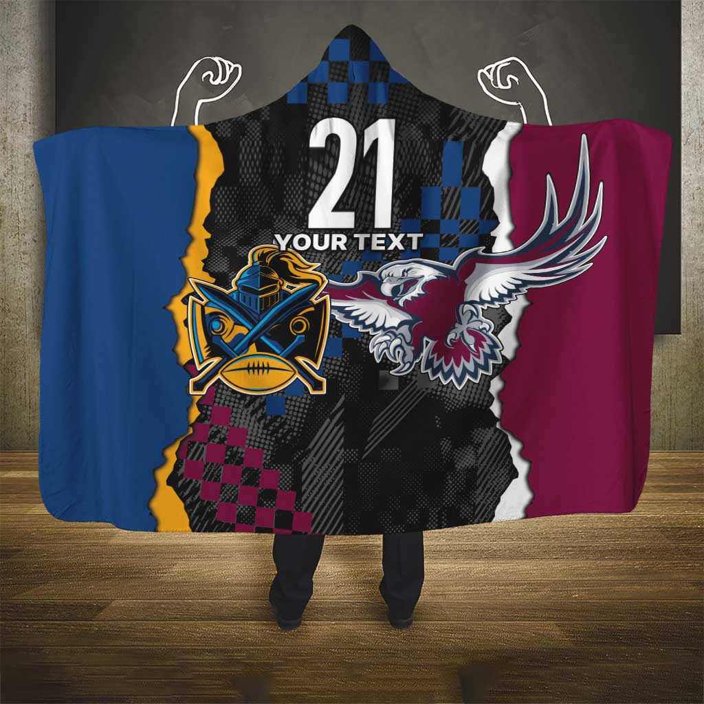 Titans and Manly Eagle Hooded Blanket Rugby Together Sporty Style