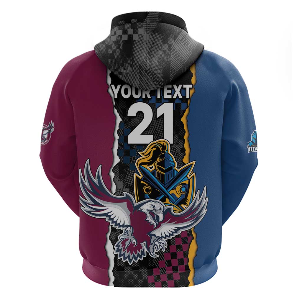 Titans and Manly Eagle Hoodie Rugby Together Sporty Style