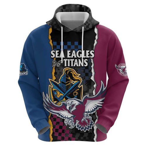 Titans and Manly Eagle Hoodie Rugby Together Sporty Style