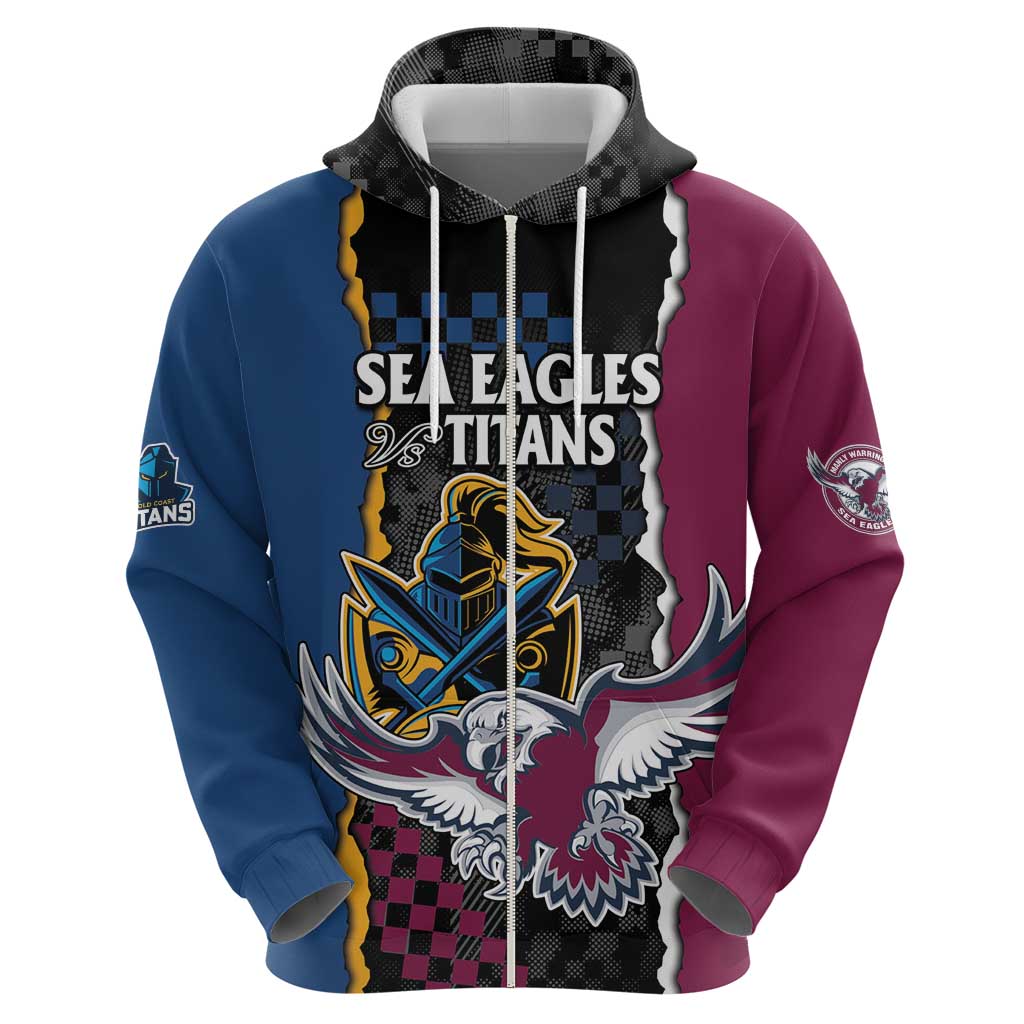 Titans and Manly Eagle Hoodie Rugby Together Sporty Style