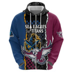 Titans and Manly Eagle Hoodie Rugby Together Sporty Style