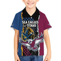 Titans and Manly Eagle Kid Hawaiian Shirt Rugby Together Sporty Style