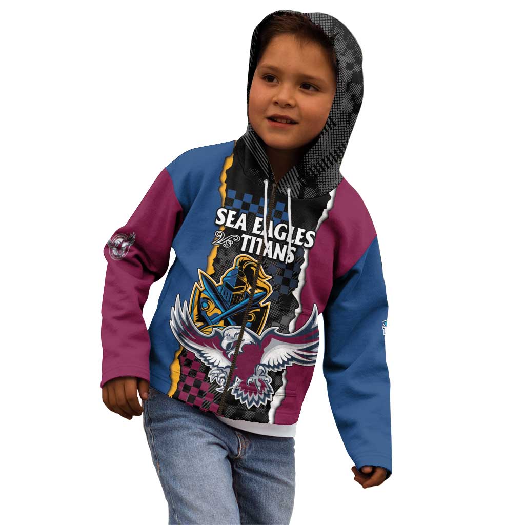 Titans and Manly Eagle Kid Hoodie Rugby Together Sporty Style
