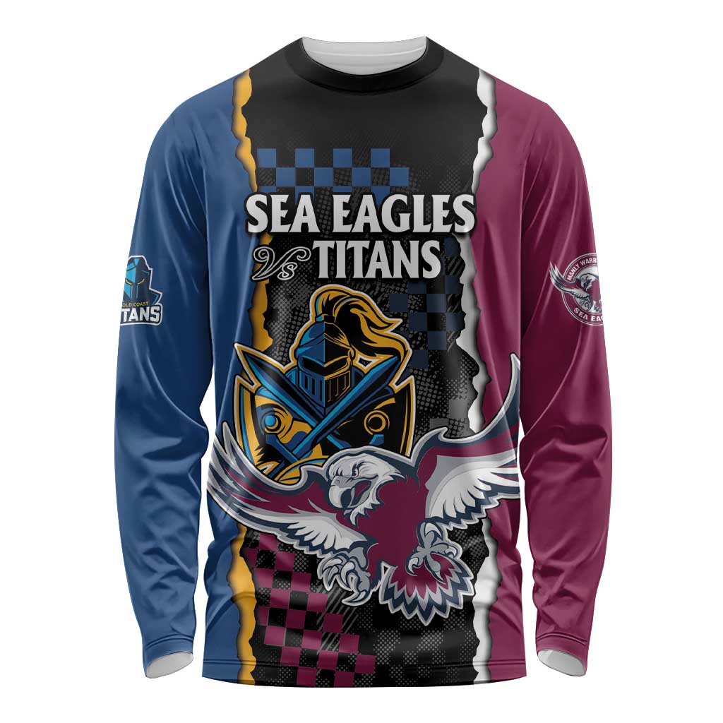 Titans and Manly Eagle Long Sleeve Shirt Rugby Together Sporty Style