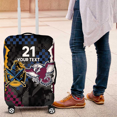 Titans and Manly Eagle Luggage Cover Rugby Together Sporty Style