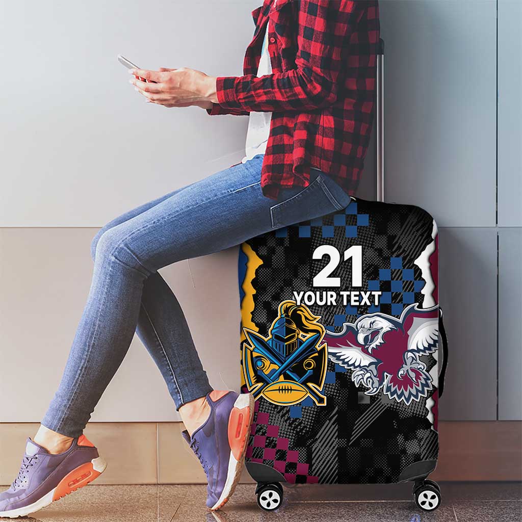 Titans and Manly Eagle Luggage Cover Rugby Together Sporty Style
