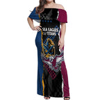 Titans and Manly Eagle Off Shoulder Maxi Dress Rugby Together Sporty Style