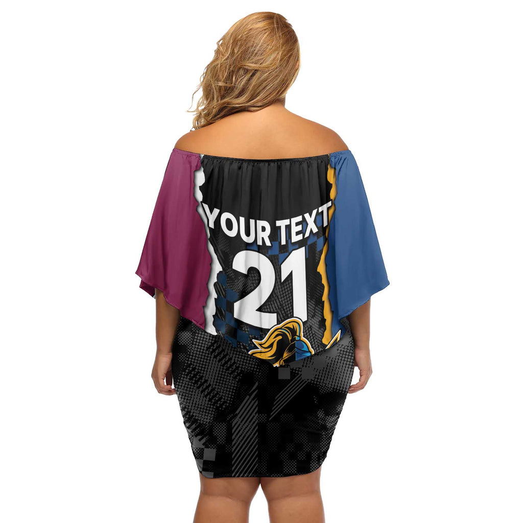 Titans and Manly Eagle Off Shoulder Short Dress Rugby Together Sporty Style