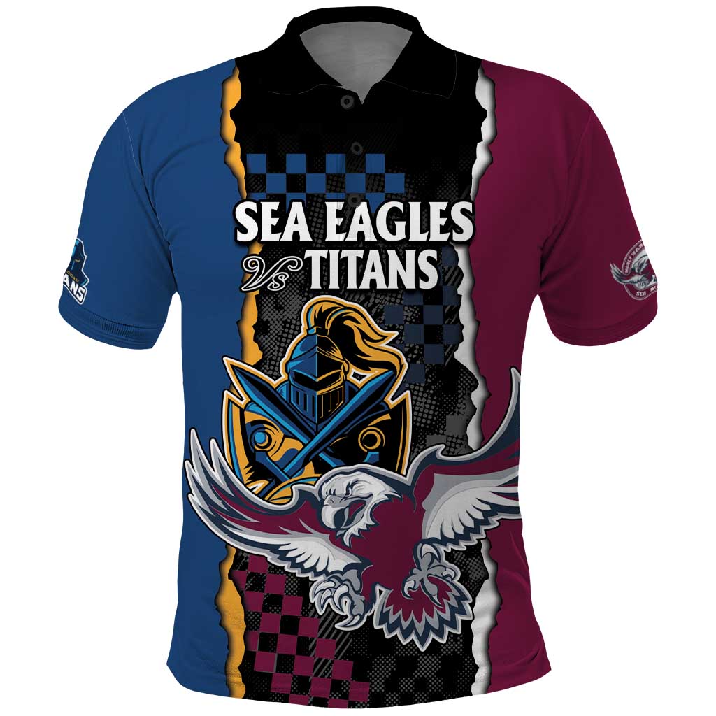 Titans and Manly Eagle Polo Shirt Rugby Together Sporty Style