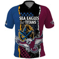 Titans and Manly Eagle Polo Shirt Rugby Together Sporty Style