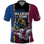 Titans and Manly Eagle Polo Shirt Rugby Together Sporty Style