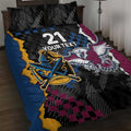 Titans and Manly Eagle Quilt Bed Set Rugby Together Sporty Style