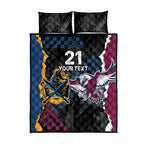 Titans and Manly Eagle Quilt Bed Set Rugby Together Sporty Style