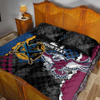 Titans and Manly Eagle Quilt Bed Set Rugby Together Sporty Style