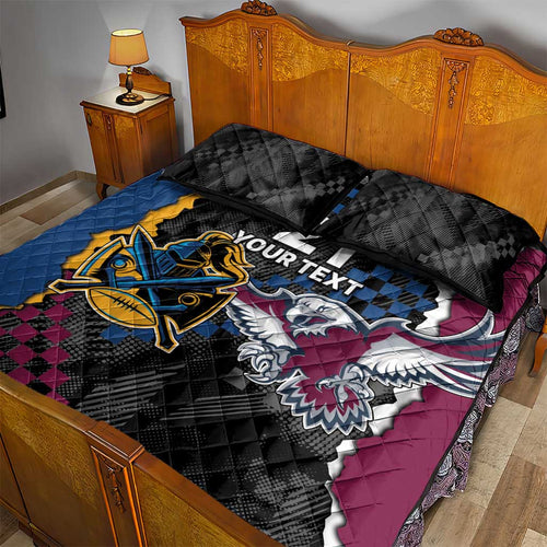 Titans and Manly Eagle Quilt Bed Set Rugby Together Sporty Style