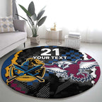Titans and Manly Eagle Round Carpet Rugby Together Sporty Style
