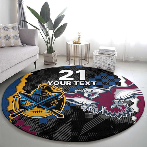 Titans and Manly Eagle Round Carpet Rugby Together Sporty Style