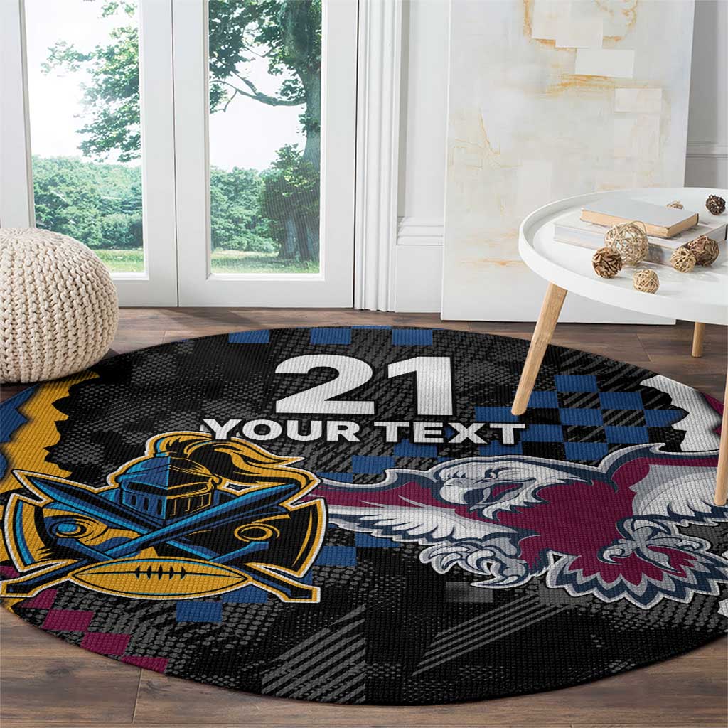 Titans and Manly Eagle Round Carpet Rugby Together Sporty Style