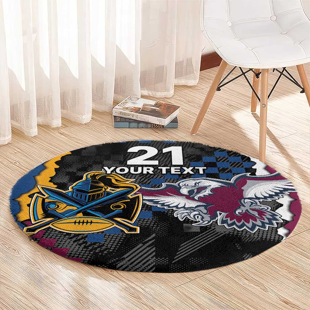 Titans and Manly Eagle Round Carpet Rugby Together Sporty Style
