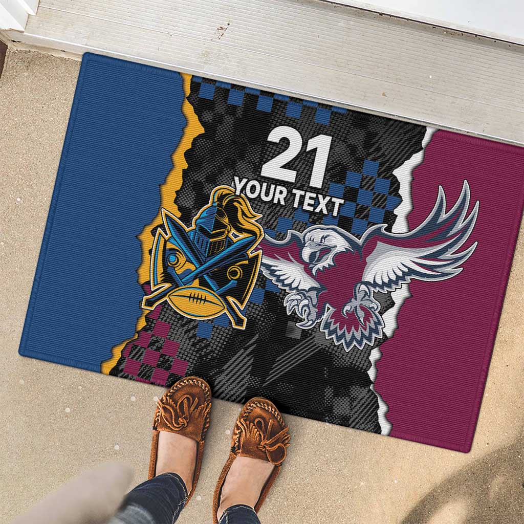 Titans and Manly Eagle Rubber Doormat Rugby Together Sporty Style