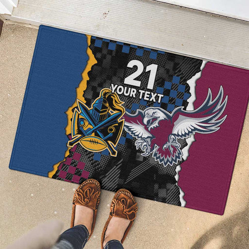 Titans and Manly Eagle Rubber Doormat Rugby Together Sporty Style