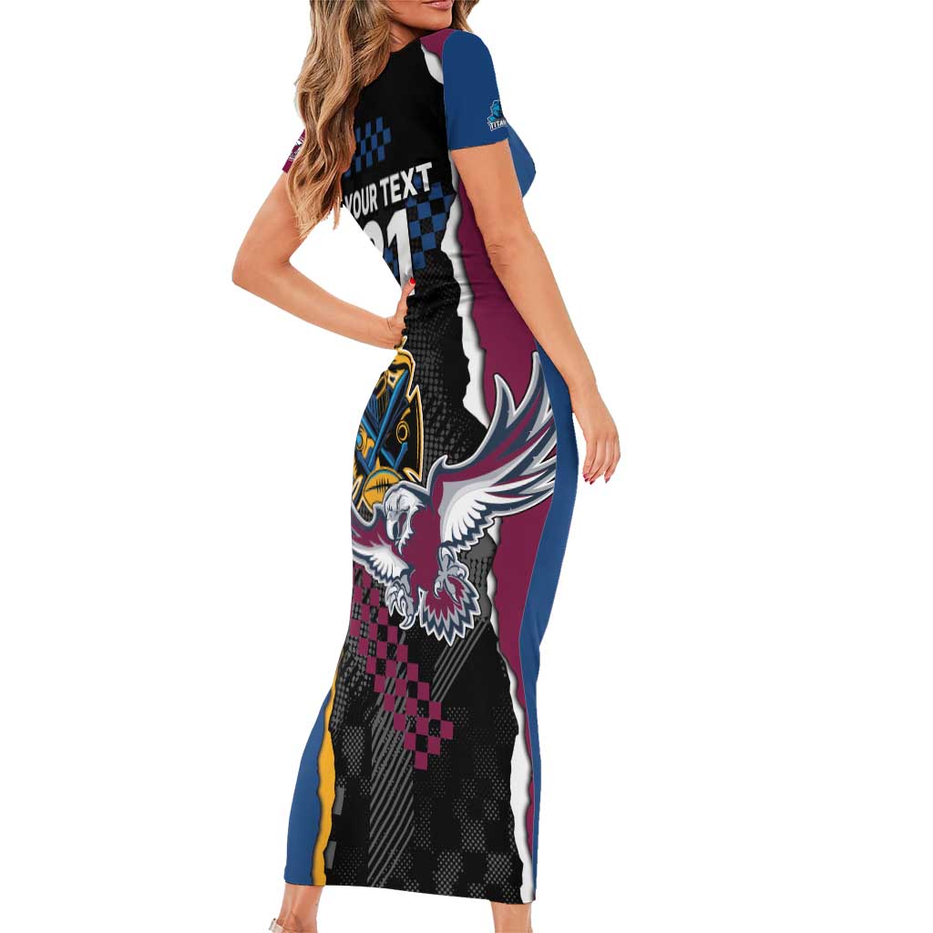 Titans and Manly Eagle Short Sleeve Bodycon Dress Rugby Together Sporty Style