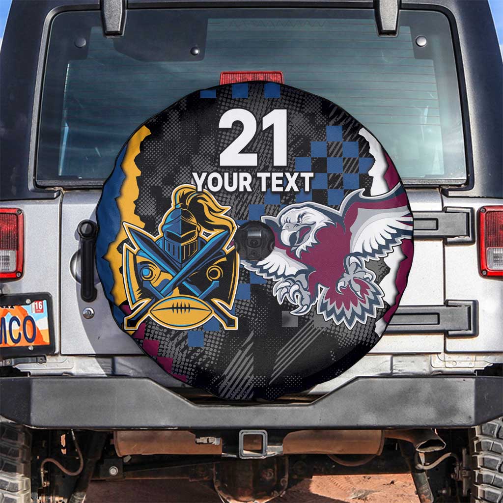 Titans and Manly Eagle Spare Tire Cover Rugby Together Sporty Style