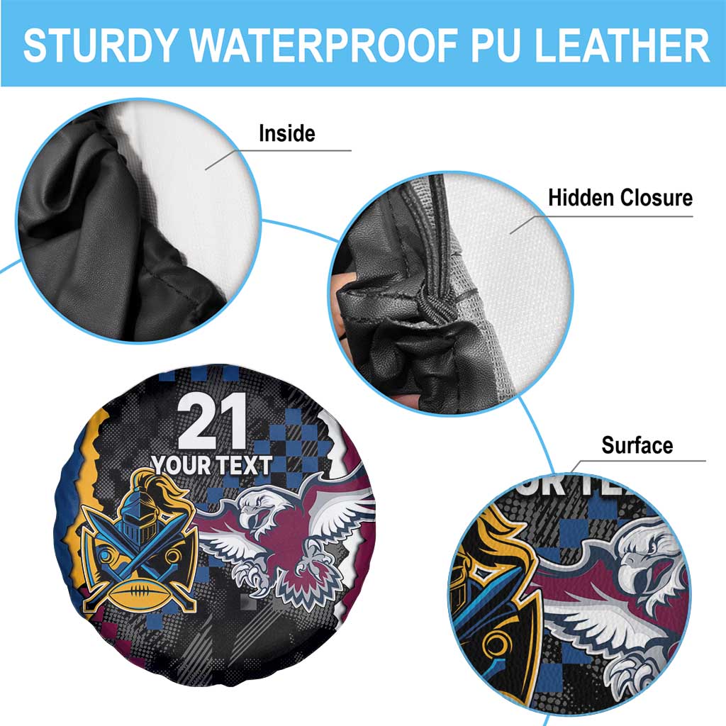 Titans and Manly Eagle Spare Tire Cover Rugby Together Sporty Style