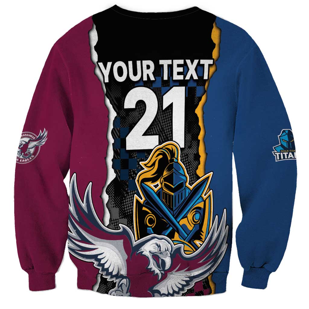 Titans and Manly Eagle Sweatshirt Rugby Together Sporty Style