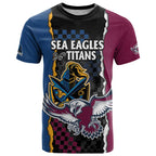 Titans and Manly Eagle T Shirt Rugby Together Sporty Style