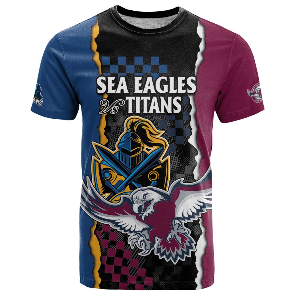 Titans and Manly Eagle T Shirt Rugby Together Sporty Style