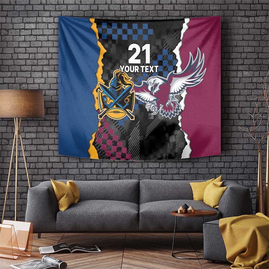 Titans and Manly Eagle Tapestry Rugby Together Sporty Style