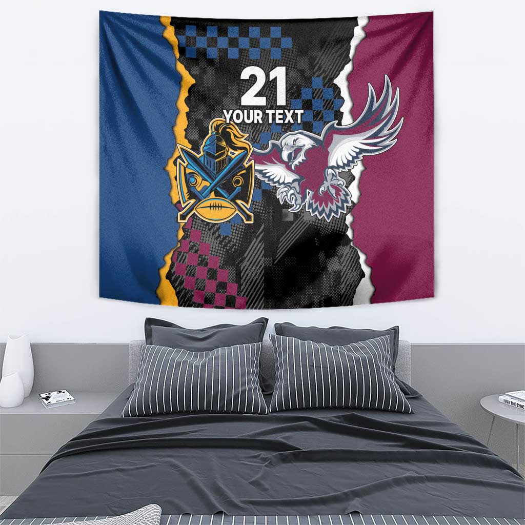 Titans and Manly Eagle Tapestry Rugby Together Sporty Style