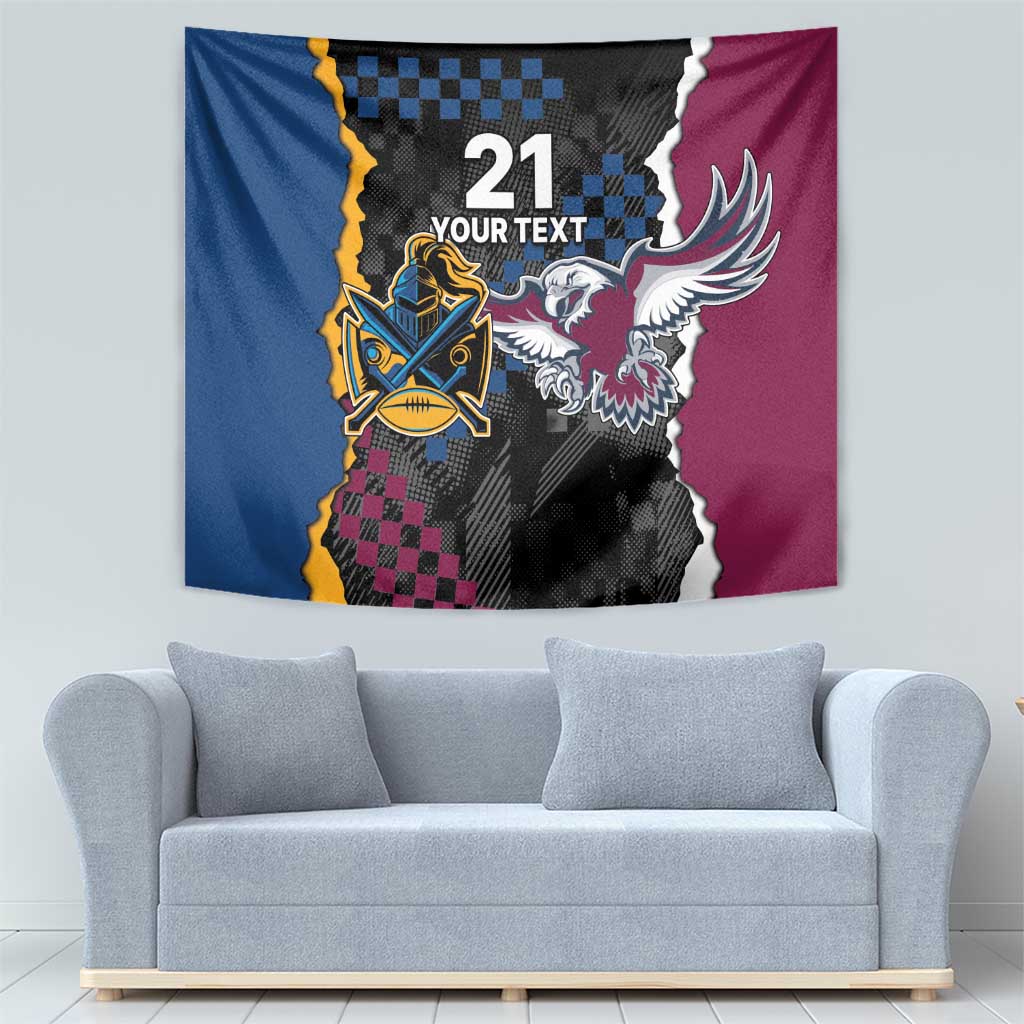Titans and Manly Eagle Tapestry Rugby Together Sporty Style
