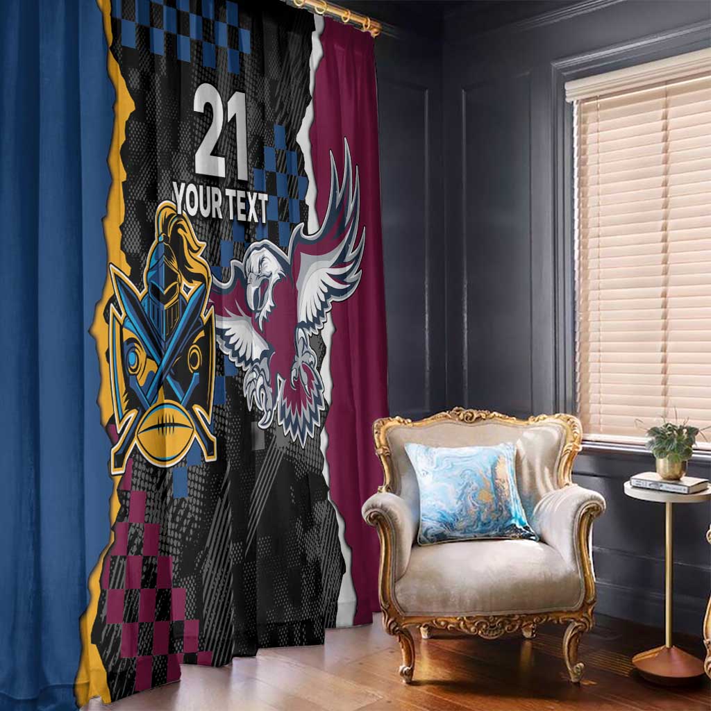 Titans and Manly Eagle Window Curtain Rugby Together Sporty Style