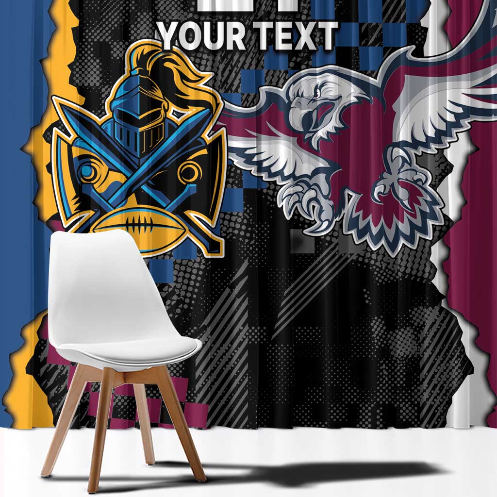 Titans and Manly Eagle Window Curtain Rugby Together Sporty Style