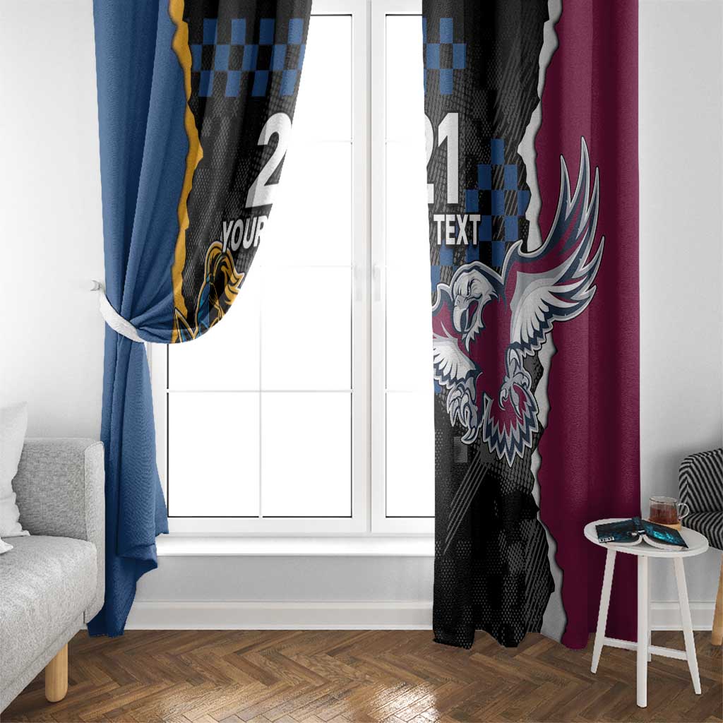 Titans and Manly Eagle Window Curtain Rugby Together Sporty Style