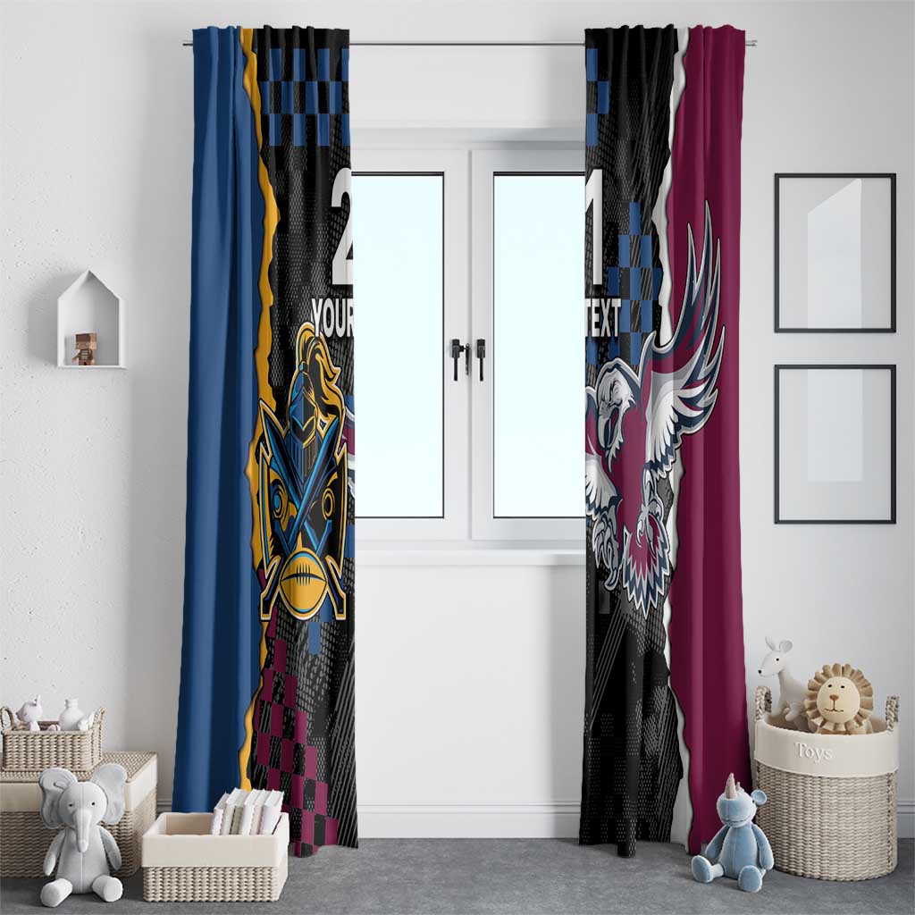 Titans and Manly Eagle Window Curtain Rugby Together Sporty Style