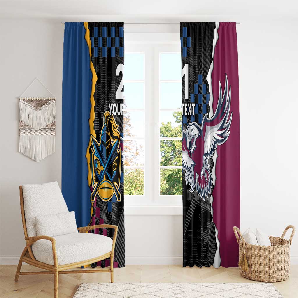 Titans and Manly Eagle Window Curtain Rugby Together Sporty Style