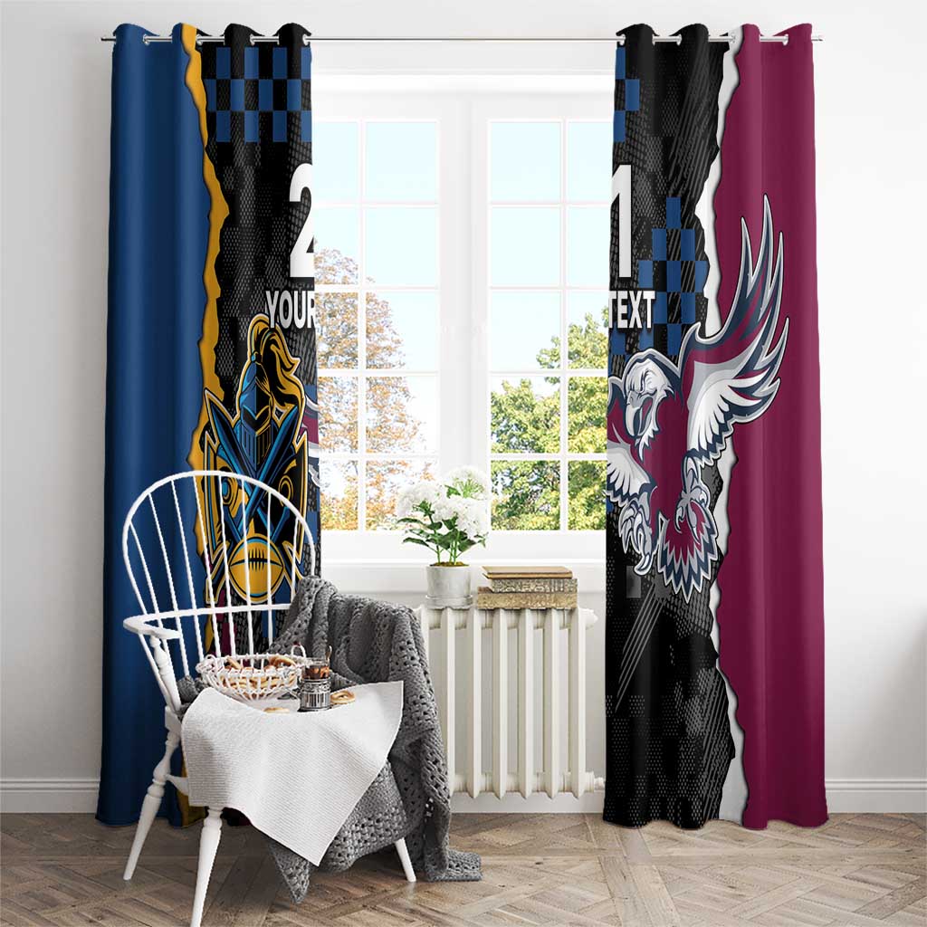 Titans and Manly Eagle Window Curtain Rugby Together Sporty Style